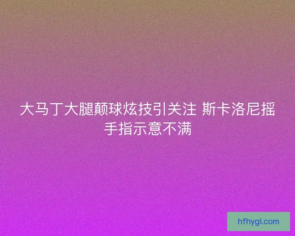 大马丁大腿颠球炫技引关注 斯卡洛尼摇手指示意不满